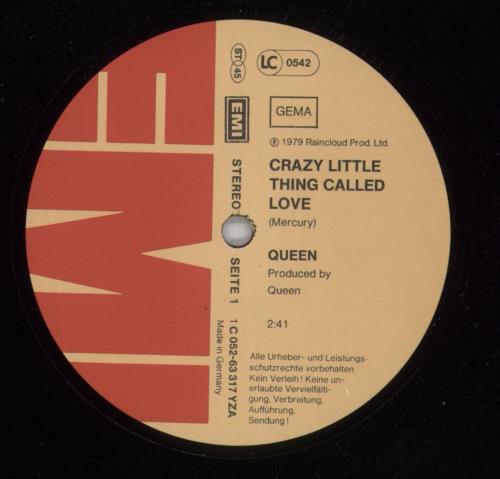 Queen Crazy Little Thing Called Love - EX German 12